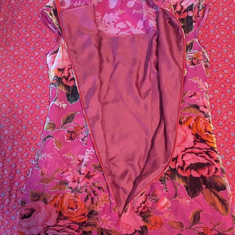 Velvet Unconventional Lace Pin Up Asian Dress Whimsigoth Mandarin Rockabilly - Picture 8 of 11